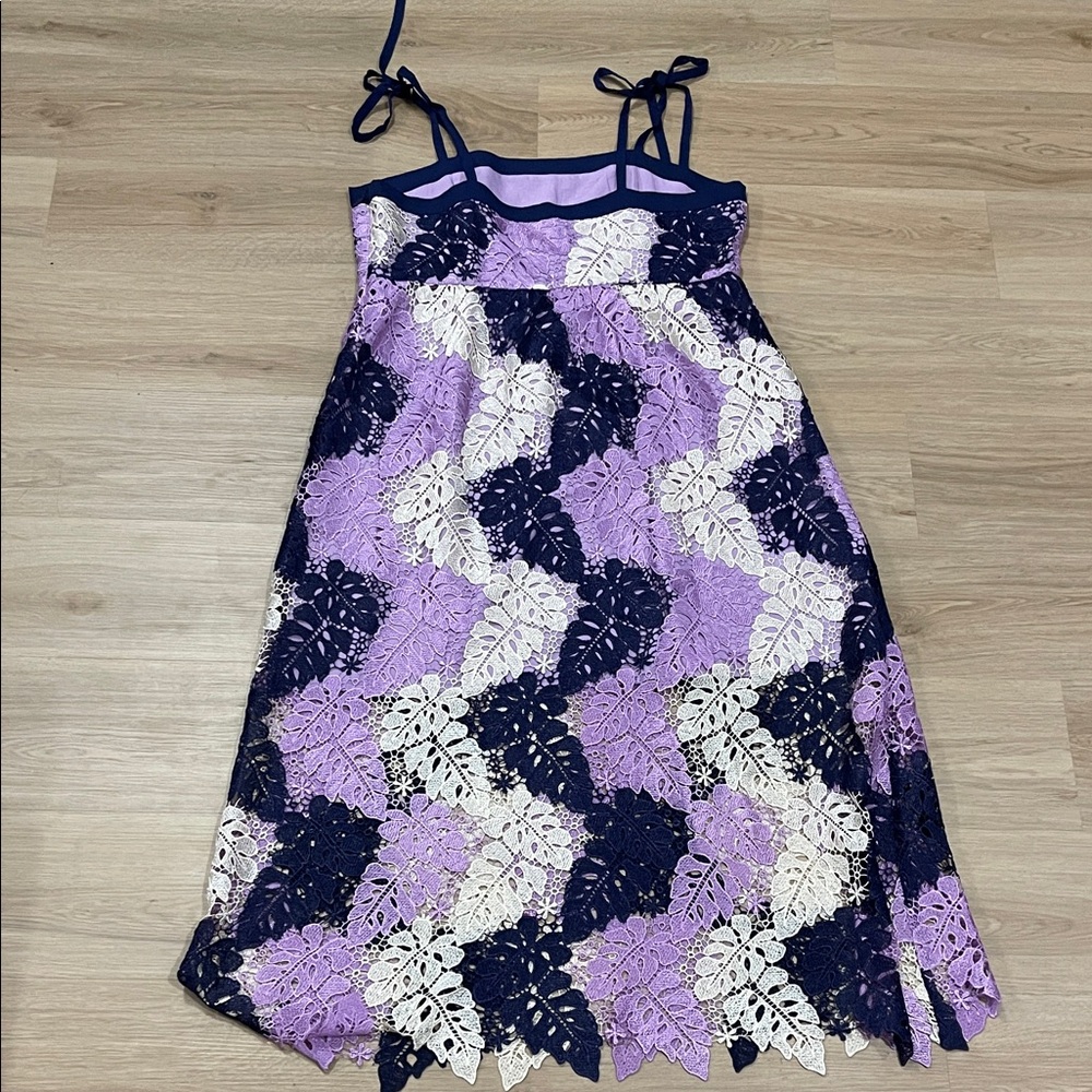 Adelyn Rae Purple and Cream Midi Dress - Picture 8 of 9